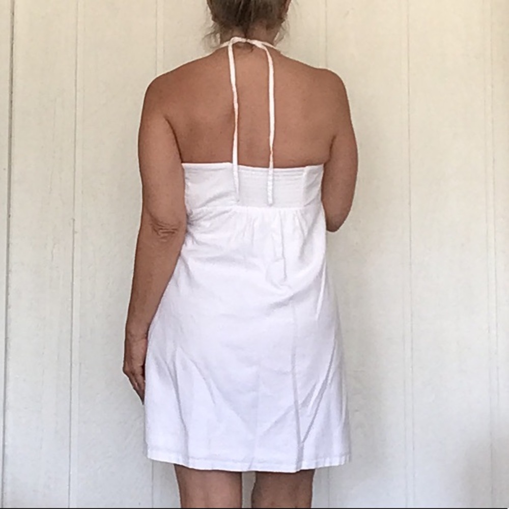 LILLY PULITZER WHITE COTTON EMBELLISHED HALTER DRESS SIZE 8 - Picture 7 of 16